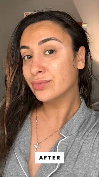 12 hours after applying the Isle of Paradise Face SelfTanning Glow Drops